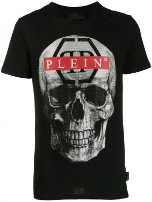 Декорированная футболка со стразами Philipp Plein. Цвет: черный