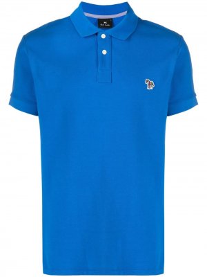 Рубашка поло с короткими рукавами и нашивкой-логотипом PS Paul Smith. Цвет: синий