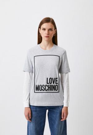 Лонгслив Love Moschino. Цвет: серый