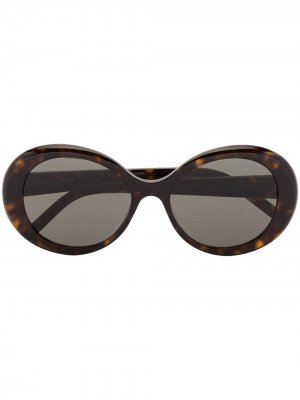 Солнцезащитные очки 419 в круглой оправе Saint Laurent Eyewear. Цвет: коричневый