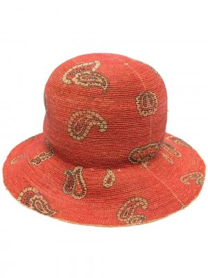 Шляпа с вышивкой пейсли Etro. Цвет: оранжевый