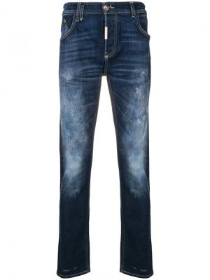 Выцветшие прямые джинсы Philipp Plein. Цвет: синий