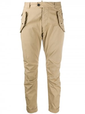 Укороченные брюки со складками Dsquared2. Цвет: нейтральные цвета
