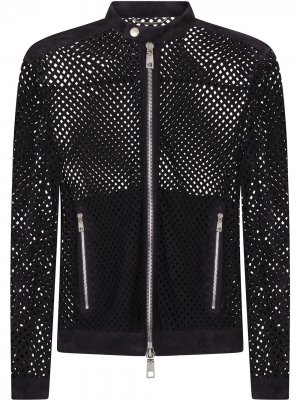 Куртка с перфорацией Dolce & Gabbana. Цвет: черный