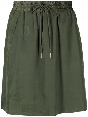 Жаккардовая юбка с эластичным поясом Han Kjøbenhavn. Цвет: зеленый