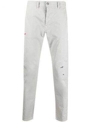 Узкие брюки средней посадки Grey Daniele Alessandrini. Цвет: серый