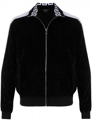 Спортивная куртка на молнии с логотипом Versace. Цвет: черный