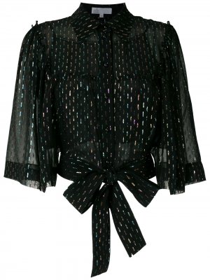 Полупрозрачная блузка с завязками Nk. Цвет: черный