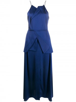 Атласное платье Chora Roland Mouret. Цвет: синий