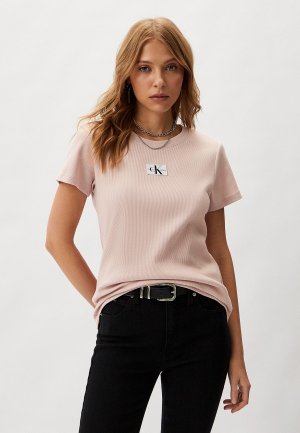 Футболка Calvin Klein Jeans. Цвет: розовый