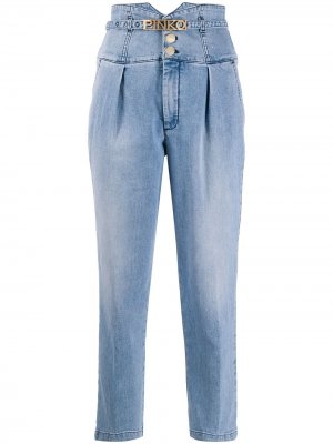 Укороченные джинсы с завышенной талией Pinko. Цвет: синий