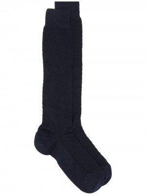 Длинные носки в рубчик Ermenegildo Zegna. Цвет: синий