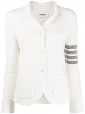 Пиджак с полосками 4-Bar Thom Browne. Цвет: белый