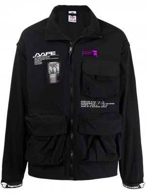 Куртка с карманами AAPE BY *A BATHING APE®. Цвет: черный