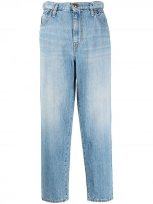 Укороченные джинсы свободного кроя Pinko. Цвет: синий
