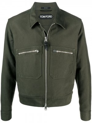 Куртка на молнии TOM FORD. Цвет: зеленый