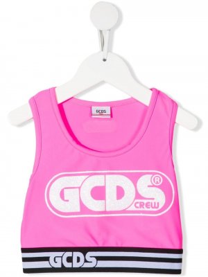 Топ без рукавов с логотипом Gcds Kids. Цвет: розовый