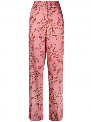 Прямые брюки с цветочным принтом Luisa Cerano. Цвет: розовый