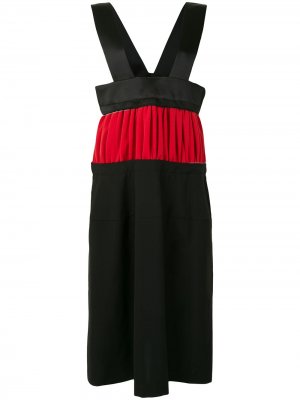 Платье миди со вставками в стиле колор-блок Comme Des Garçons. Цвет: черный