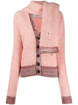 Кардиган со съемным шарфом и V-образным вырезом Victoria Beckham. Цвет: розовый