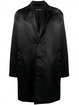 Атласное пальто Y/Project. Цвет: черный