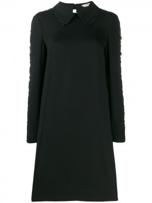 Платье-рубашка с кружевными рукавами Fendi. Цвет: черный