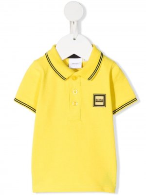 Рубашка поло с нашивкой-логотипом BOSS Kidswear. Цвет: желтый