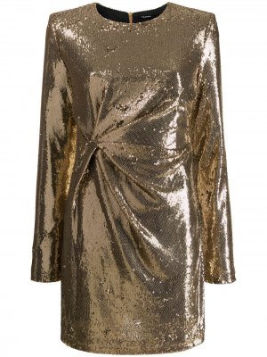Вечернее платье с пайетками P.A.R.O.S.H.. Цвет: золотистый