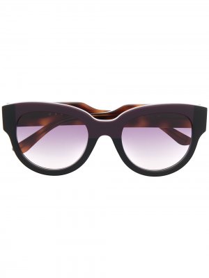 Солнцезащитные очки трапециевидной формы Marni Eyewear. Цвет: коричневый