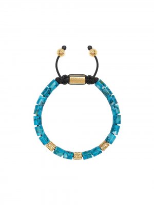 Браслет с бусинами из бирюзы Nialaya Jewelry. Цвет: синий