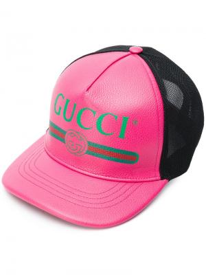 Кепка с логотипом Gucci. Цвет: розовый
