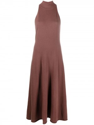 Кашемировое платье миди N.Peal. Цвет: коричневый