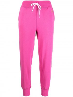 Спортивные брюки Polo Pony с вышивкой Ralph Lauren. Цвет: розовый