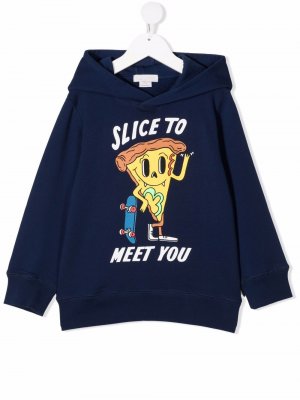 Pizza-print hoodie Stella McCartney Kids. Цвет: синий