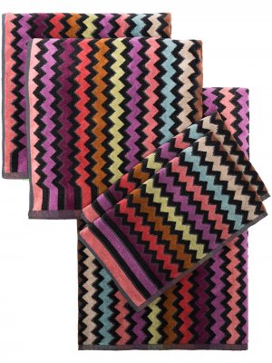 Набор из пяти полотенец Missoni Home. Цвет: черный