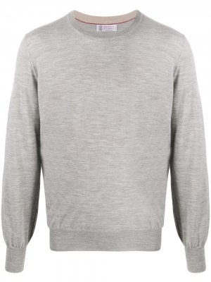 Пуловер с круглым вырезом Brunello Cucinelli. Цвет: серый