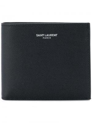 Классический кошелек Saint Laurent. Цвет: черный