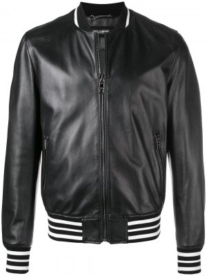 Классическая куртка-бомбер Dolce & Gabbana. Цвет: черный