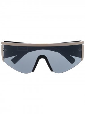 Солнцезащитные очки-маска Versace Eyewear. Цвет: черный