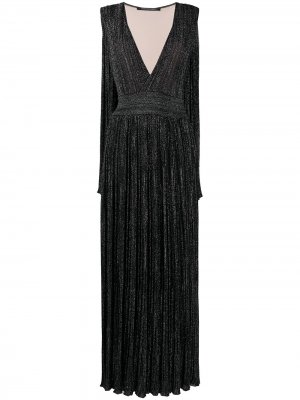 Платье с V-образным вырезом и блестками Antonino Valenti. Цвет: черный