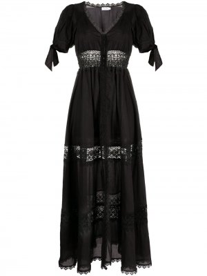 Поплиновое платье-рубашка с кружевом Charo Ruiz Ibiza. Цвет: черный