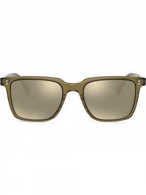 Солнцезащитные очки Lachman в квадратной оправе Oliver Peoples. Цвет: зеленый