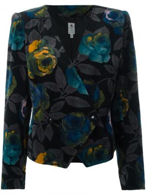 Пиджак с цветочным принтом Emanuel Ungaro Pre-Owned. Цвет: черный