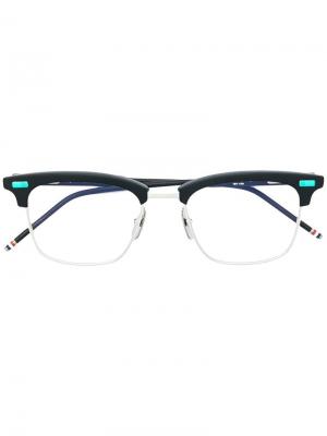 Square shaped glasses Thom Browne Eyewear. Цвет: черный