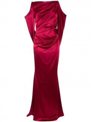 Платье Ponceau с открытыми плечами Talbot Runhof. Цвет: красный