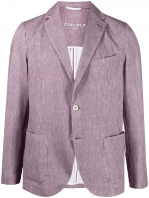 Однобортный пиджак с узором в елочку Circolo 1901. Цвет: розовый