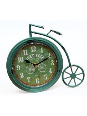 Часы Ретро Велосипед настольные кварцевые  26x5x23,5 Magic Home. Цвет: зеленый