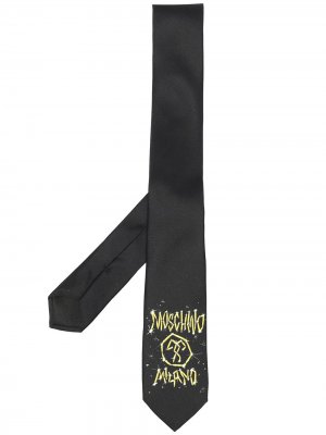 Галстук с логотипом Moschino. Цвет: черный