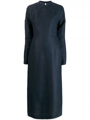 Длинное платье с воротником-стойкой Jil Sander. Цвет: синий