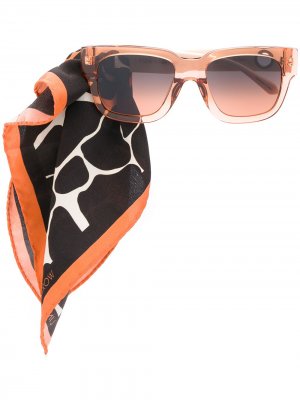 Солнцезащитные очки с платком Linda Farrow. Цвет: розовый